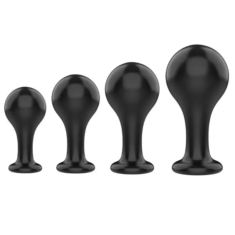 NEW 1Pcs Prostate Massager Black Smooth Butt Plug With Flared Base For Men And Women Beginner Anal Training Toy
