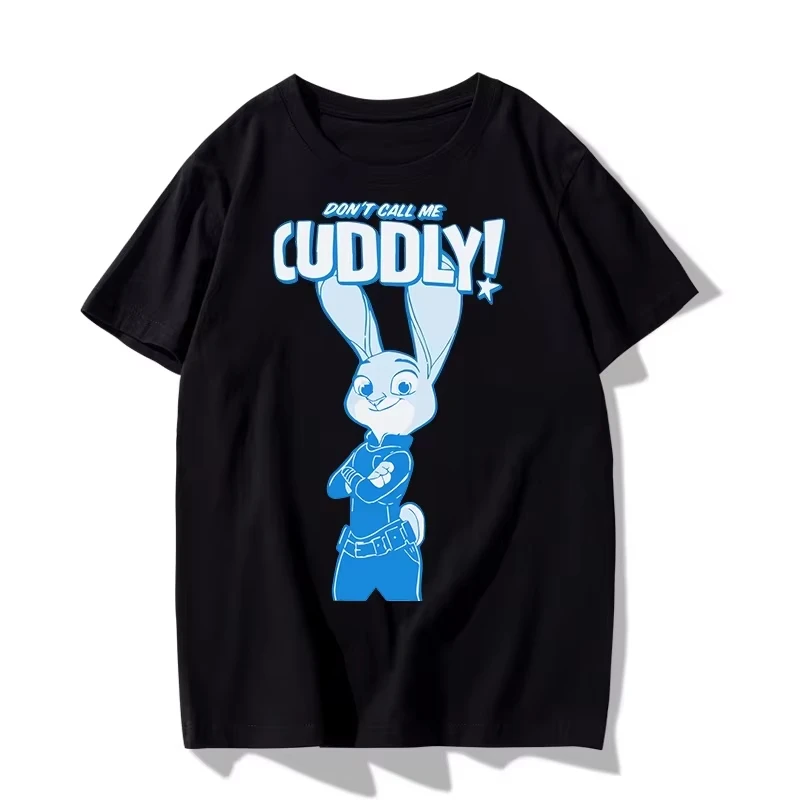 

Футболка с принтом Disney Zootopia, мужская модная тенденция, комфортный топ, мужской и женский всесезонный топ с круглым вырезом и коротким рукавом