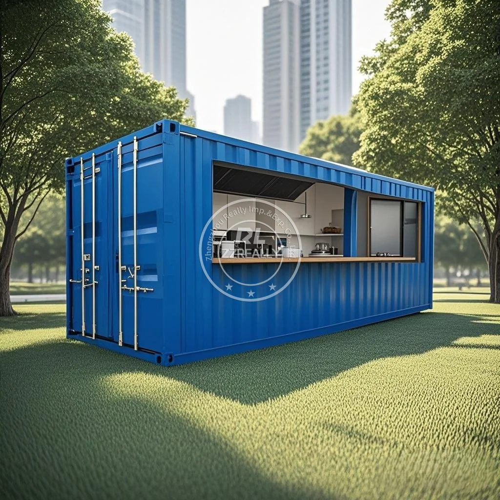 Kedai Kopi Kontainer Prefab 20FT Harga Rendah Custom Made Kontainer Mewah Restoran dan Bar Standar USA