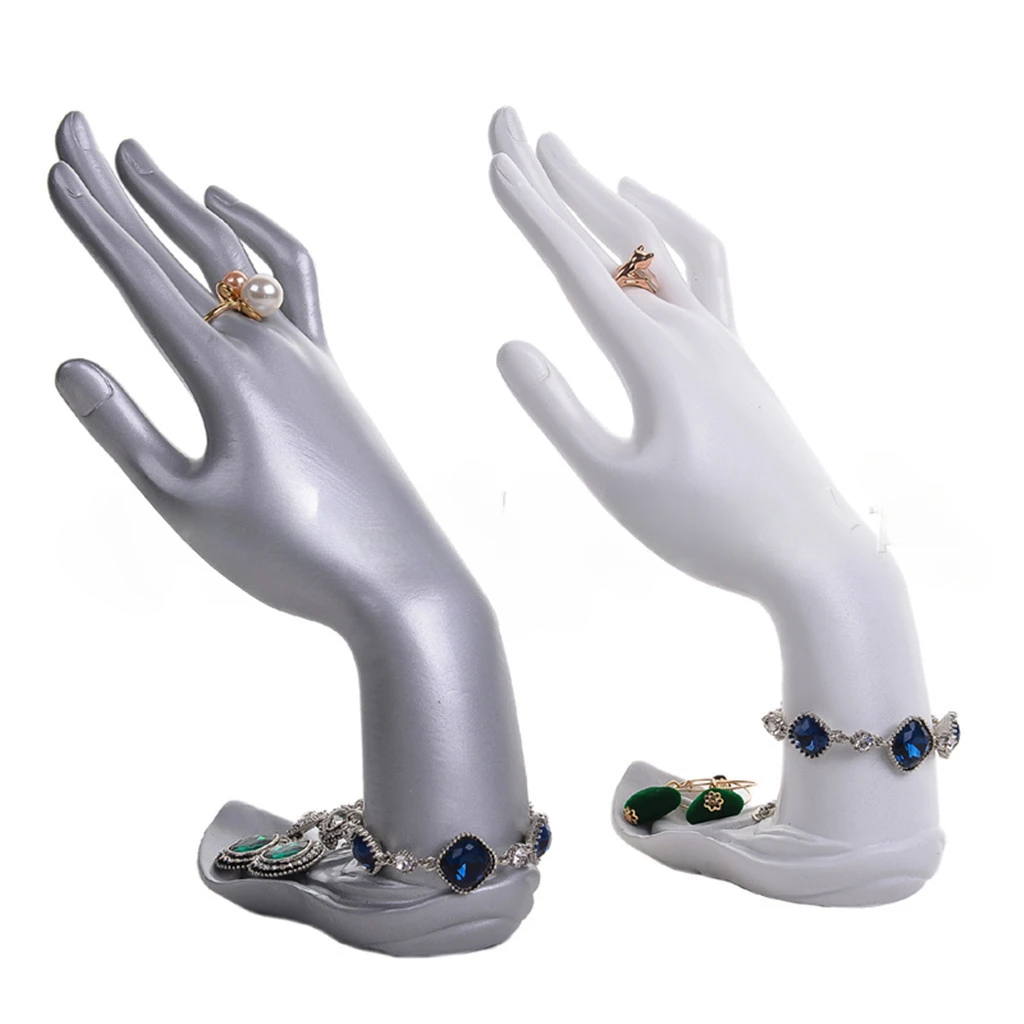 1PC Resin Mannequin Hand Finger Gloves Bracelets Bangle Jewelry Display Stands Ring Bracelet Shows Holder Rack for Gloves Tray