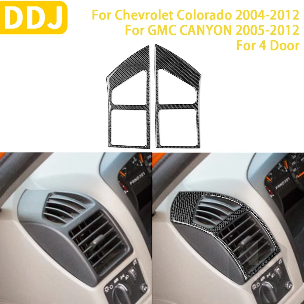 For Chevrolet Colorado For GMC Canyon Accessories Car Carbon Fiber Interior Side Air Conditioning Vents Trim Sticker Decoration