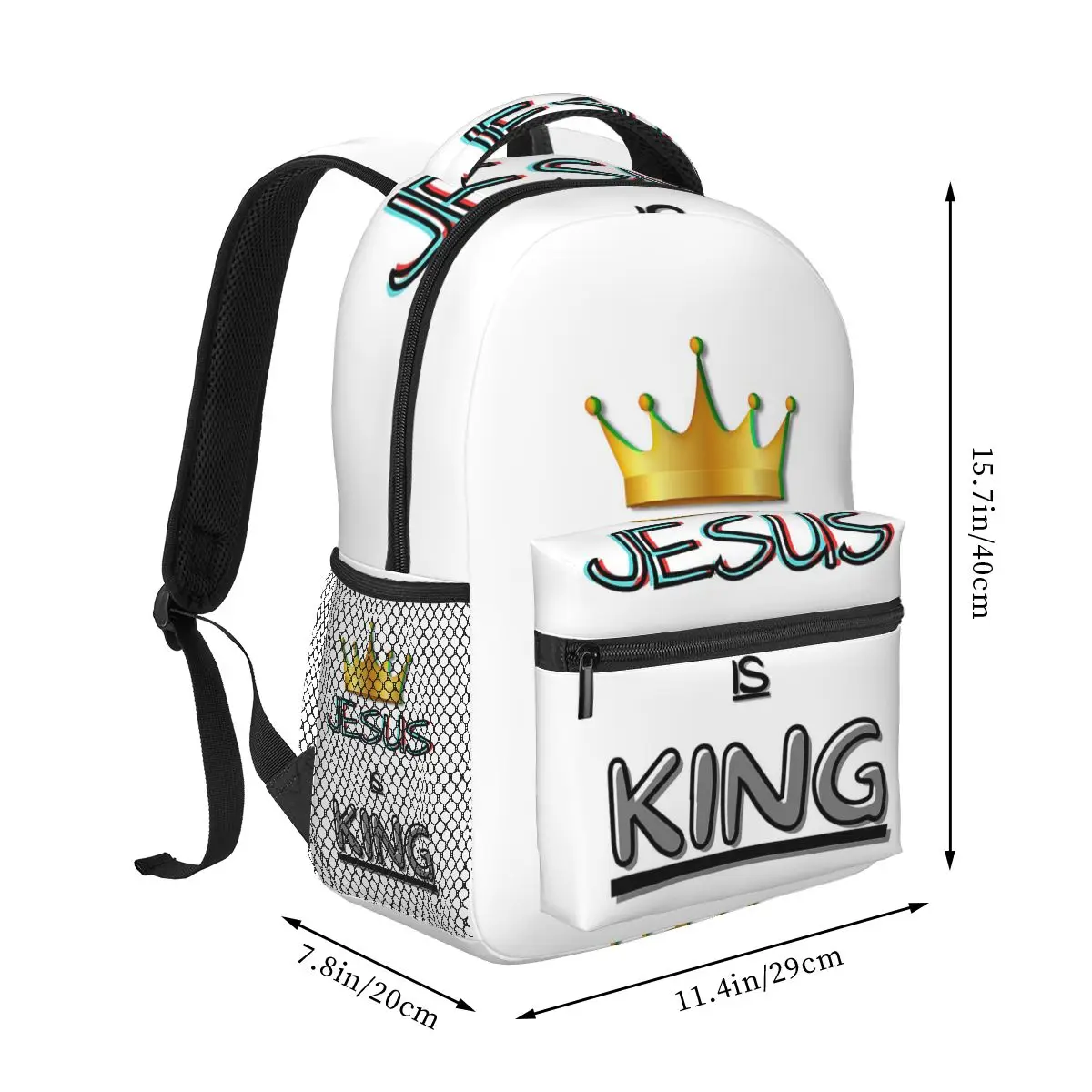 Jesus Is King Christian Bible Verse Backpack Hot Sale Daypack Large Capacity Kids BookBag School Bag Shoulder Bags for Men Women