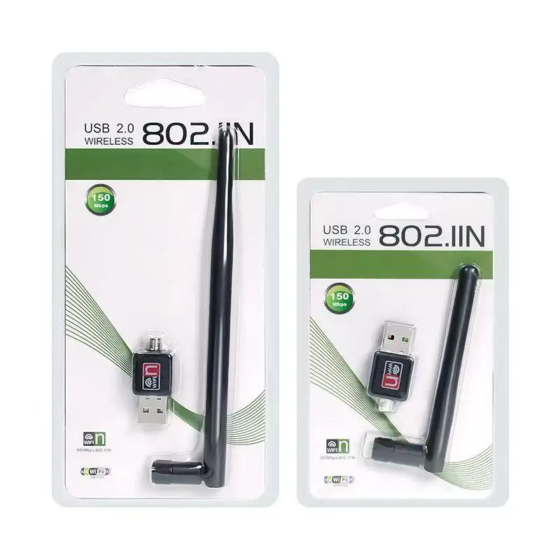 

1 Set Wi-fi Receiver Transmitter Dongle 2DB/5DB 150Mbps Wireless Network Card USB 2.0 802.11 B/g/n LAN Wifi Antenna Adapter