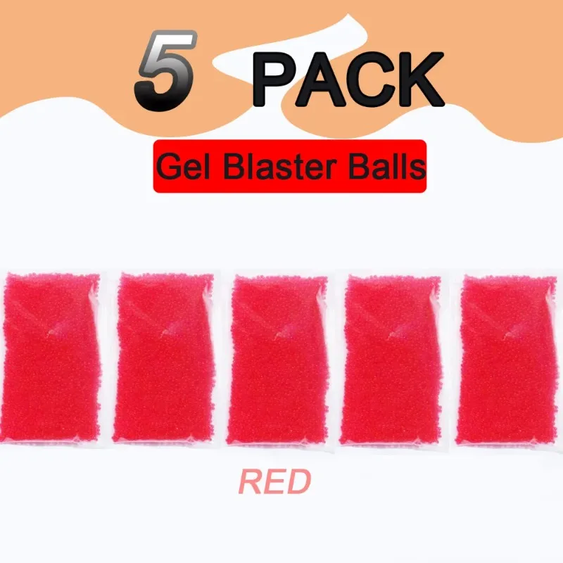 5 pacote 50000 pçs bolas de gel blaster munição contas de água para armas blaster m416 ak47 armas de brinquedo balas jogos ao ar livre