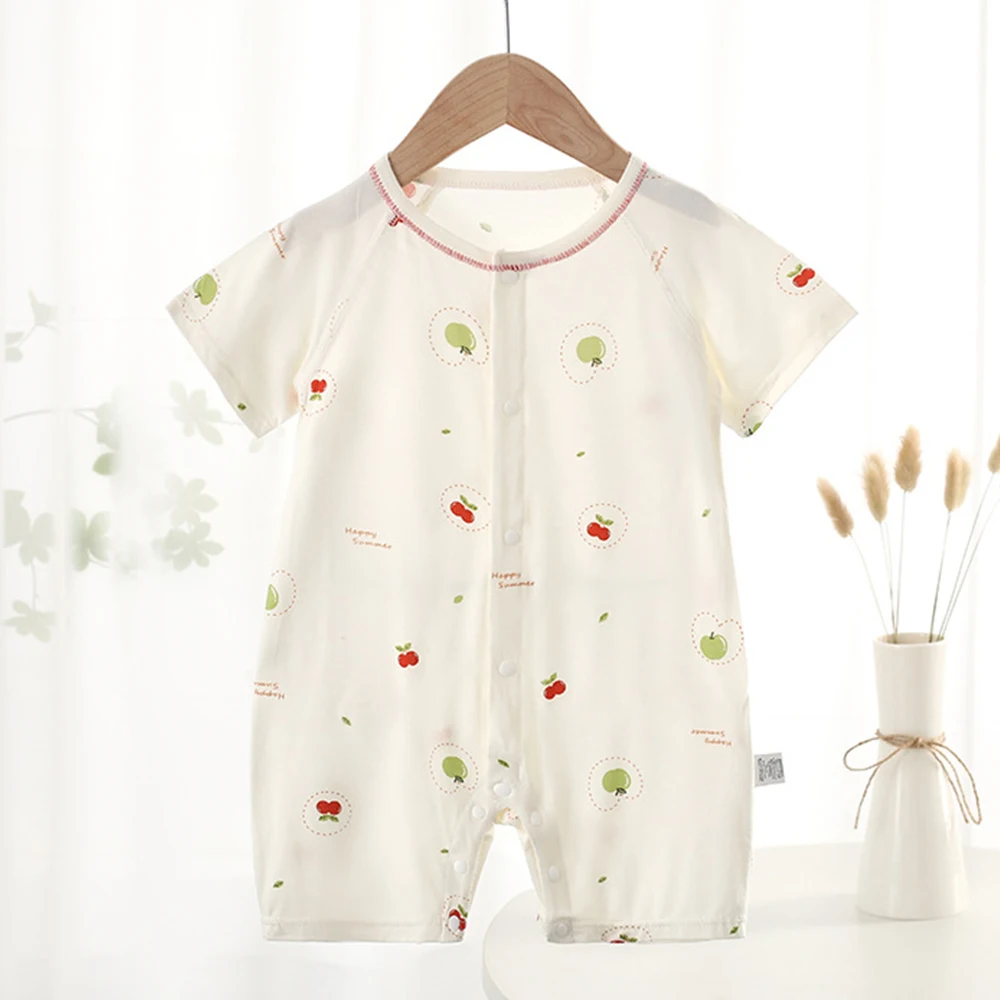 Baby Jumpsuit Summer Short Sleeve Modal Soft Thin Breathable Newborn Clothes Air Conditioning Unisex Baby Romper For Boys Girls