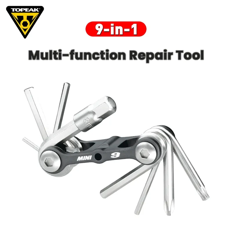 Topeak TT2409 Mini Bicycle Multitool Cr-V Steel Lightweight 2/2.5/3/4/5/6/8 mm Allen Wrenches T25 Torx Wrenches Bike Repair Tool