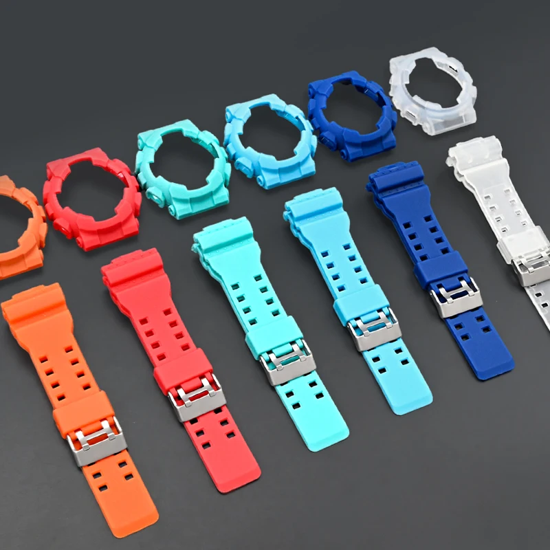 Strap Case for Casio G-Shock GA-100/110/120/140 GD-100/110 GAX-100 Matte Rubber Silicone Bracelet Watch Band Protective Shell
