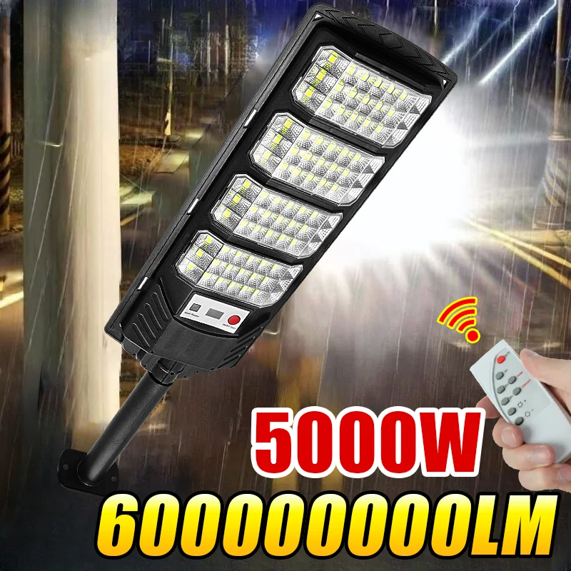 

600000000LM Мощный солнечный свет, уличная солнечная лампа, датчик движения, свет с дистанционным управлением, водонепроницаемый уличный настенный двор, солнечный фонарь