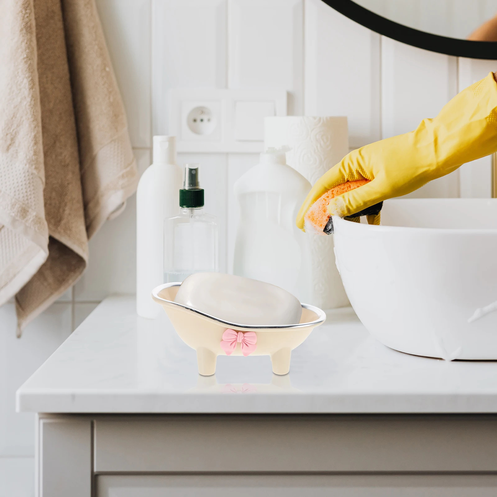 

Bathtub Shape Abs Compact Holder For Bar Small Dish Soap Bathroom Shower Tray Storage Container Small Soap Box