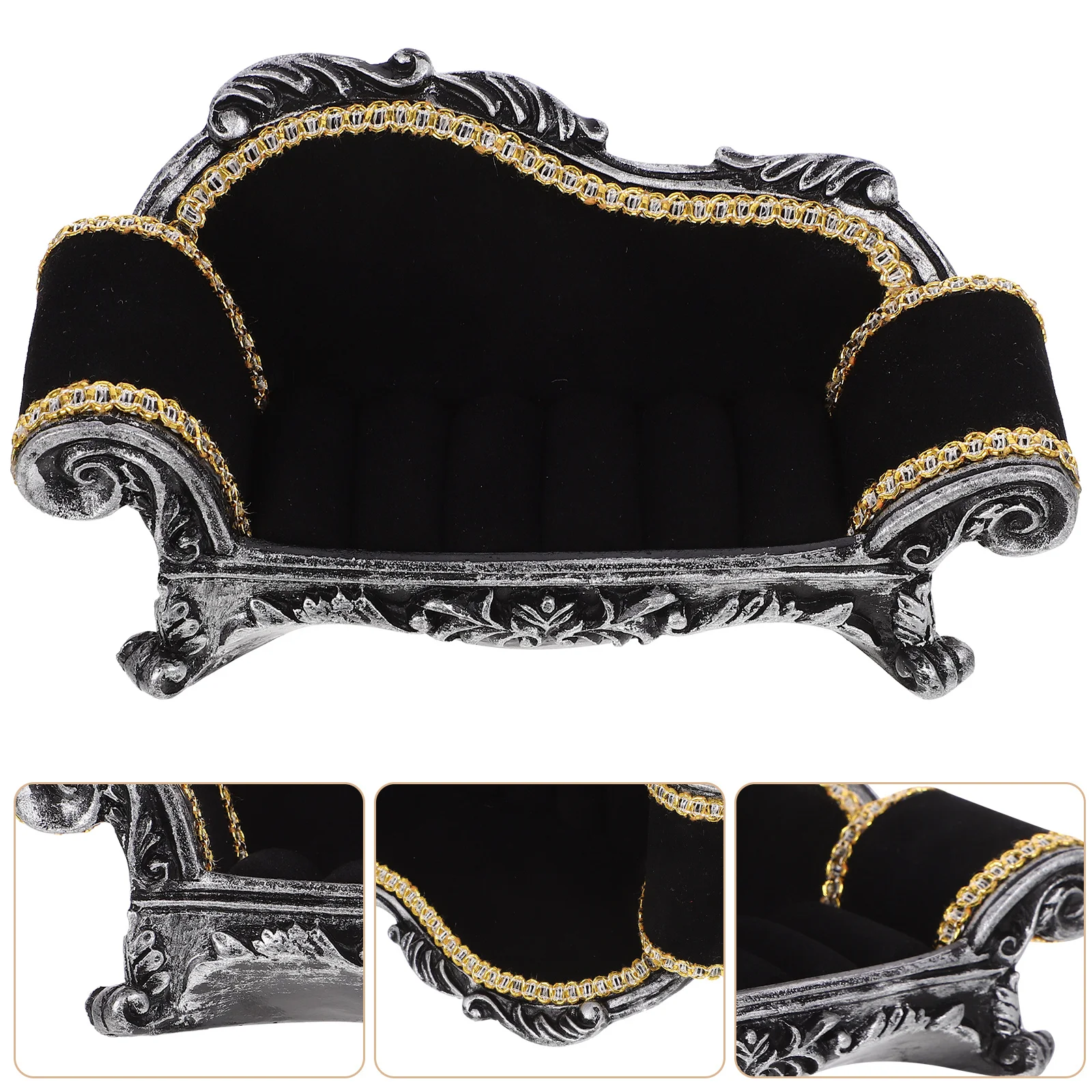 

Cute Sofa Jewelry Box Holder Storage Organizer Case Sofa Ring Earring Rack Jewelry Display Holder Ring Storage Stand Earring