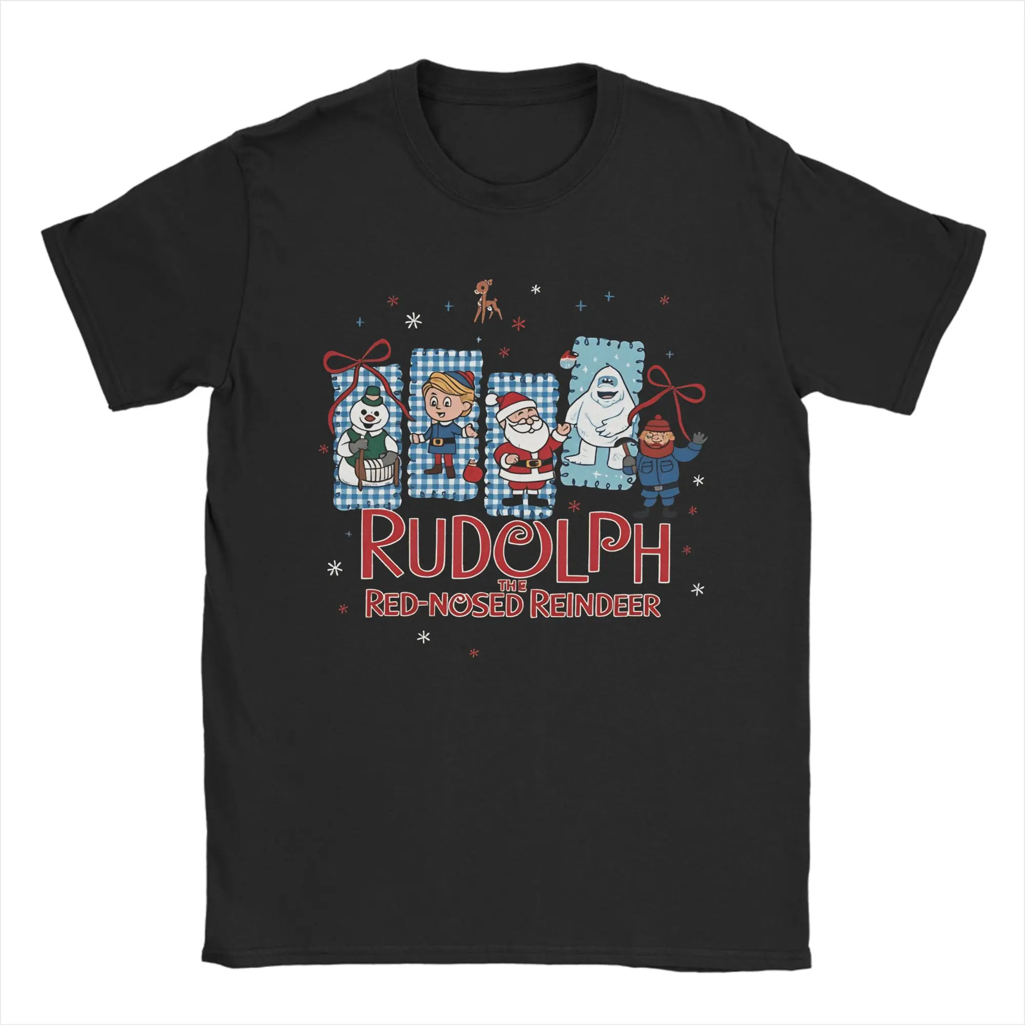 

Vintage Rudolph Red Nose Rudy Xmas T-Shirt Men Crew Neck 100% Cotton T Shirts Short Sleeve Tee Shirt Unique Clothes