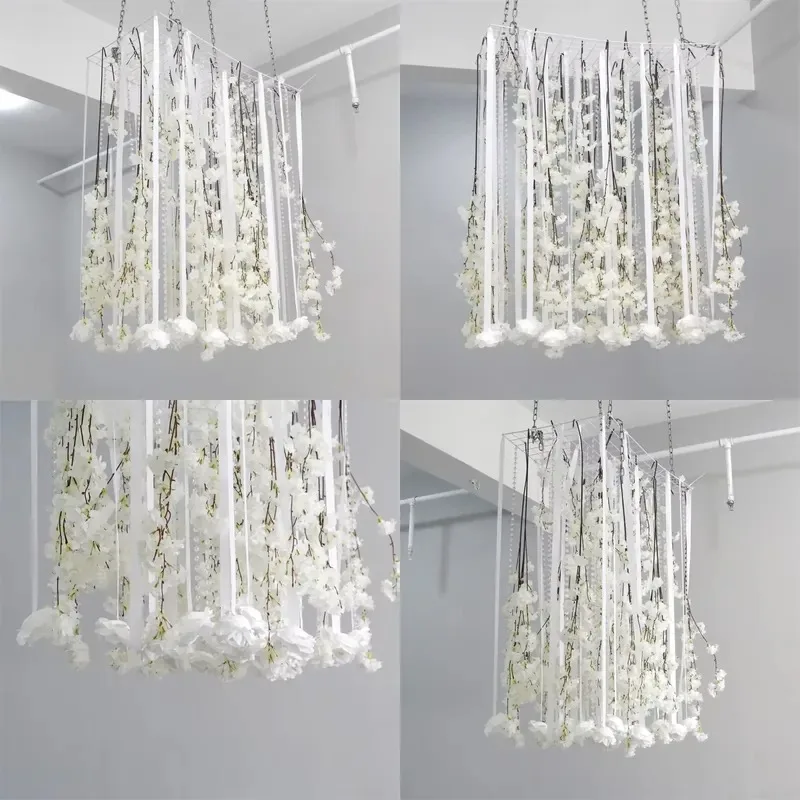 Artificial Cherry Blossom Wall Panel Ceiling Hanging Flowers Wedding Stage Decoration