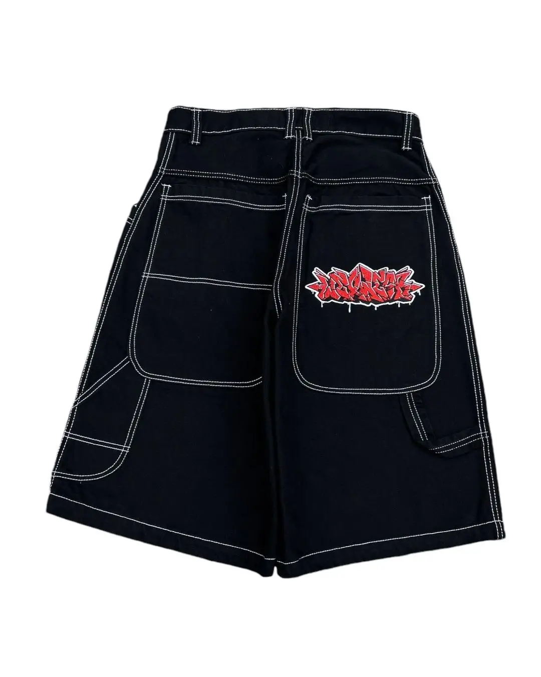 Wexwear Embroidery Skate Cargo Jeans Denim Shorts Baggy Retro Y2k Harajuku Gym Basketball Shorts Streetwear Men Clothing