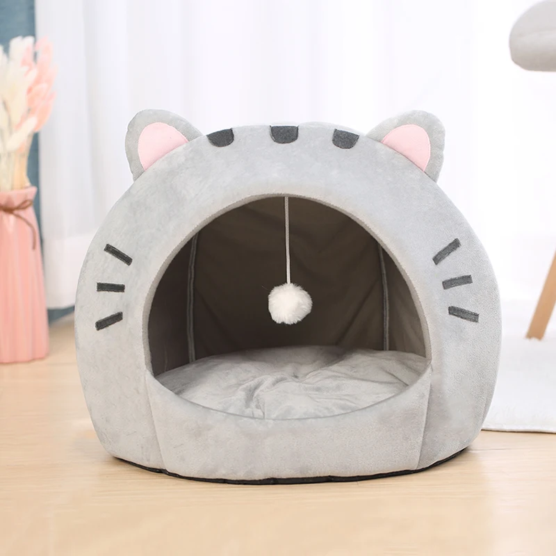 Super Cat Bed Warm Pet House Kitten Cave Cushion Cat House Warm Sleeping Dog Basket Tent Small Dog Mat Supplies Bed For Cats