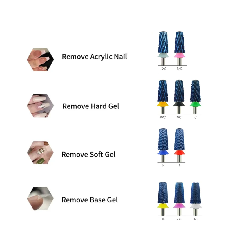 مثقاب الأظافر للحفر الكهربائي آلة أظافر ملحق كربيد التنغستن قاطعة المطحنة ملفات الأظافر #3