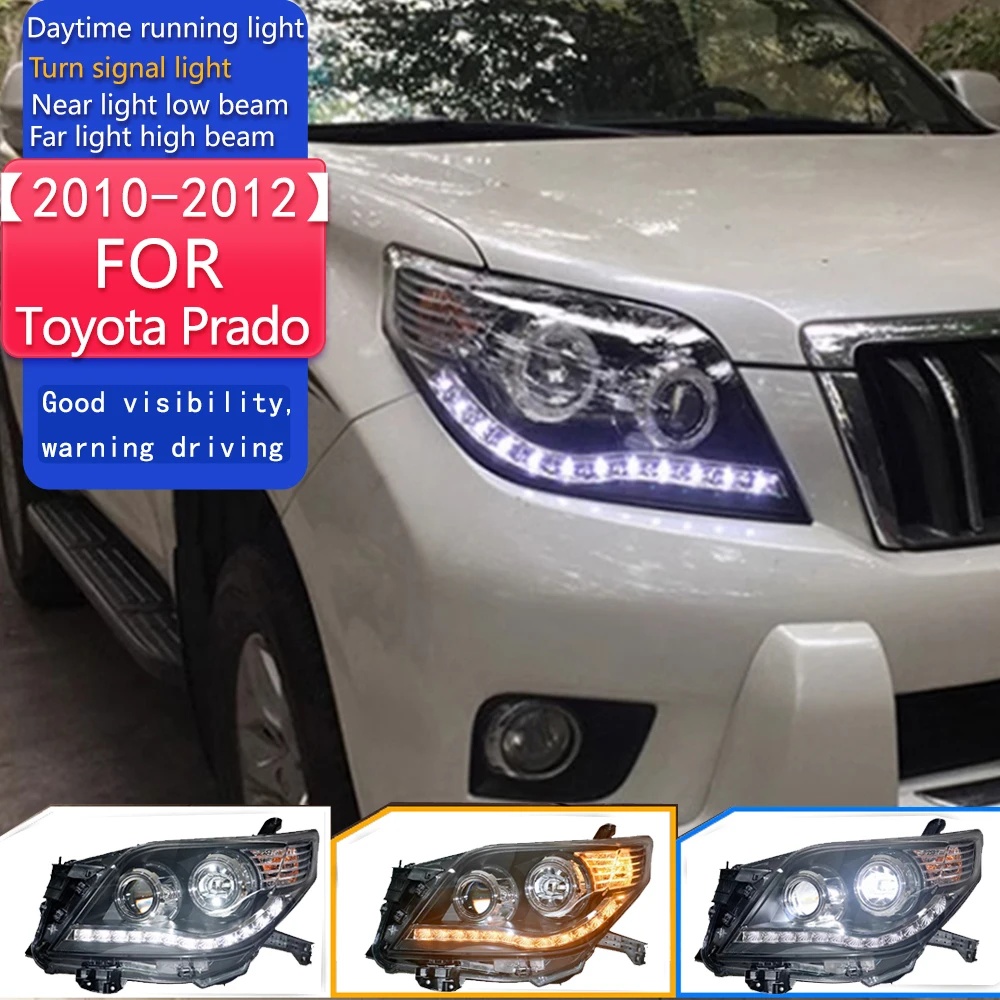 

Стайлинг автомобиля для фар Toyota Prado 2010-2012 LC150, светодиодная фара DRL, скрытая фара, ангельский глаз, биксеноновый луч, аксессуары