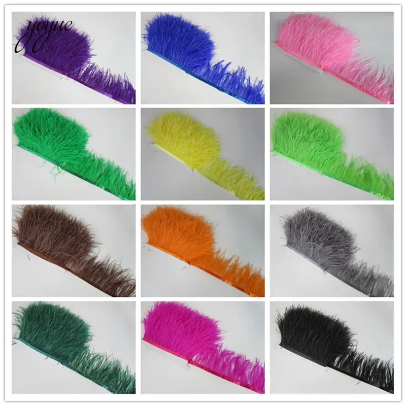 10 Meter Fluffy Beautiful Ostrich Feather Trim Cloth Sideband 8-11cm Wide Suitable for Skirts / Dresses / Apparel Party DIY Craf