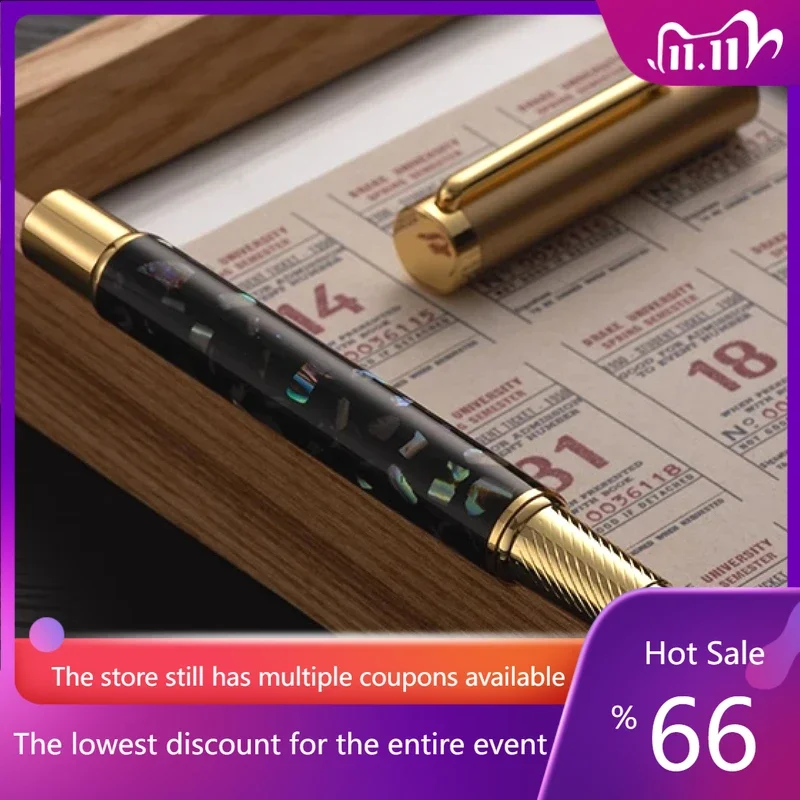 boligrafos-estilograficos-tallados-de-concha-de-lujo-para-hombres-038-ef-f-nib-caligrafia-escolar-de-alta-gama-05mm-suministros-escolares-kawaii