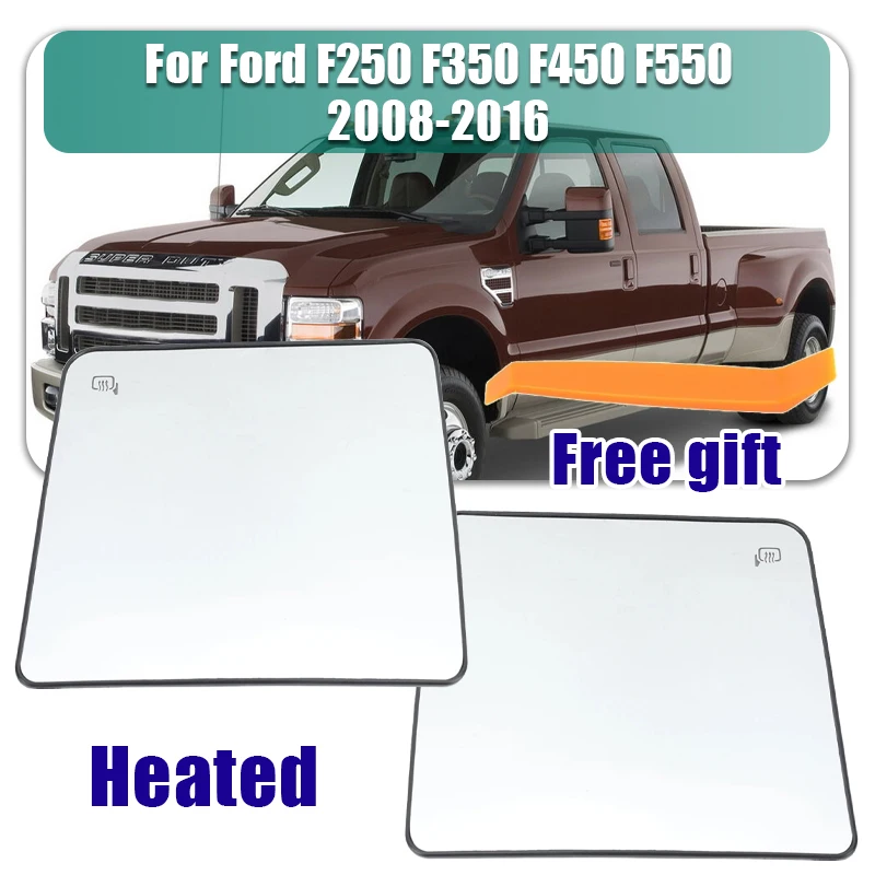 

Стеклянные линзы зеркала заднего вида для Ford F250 F350 F450 F550 2008 2009 2010 2011-2016, стеклянные линзы бокового зеркала с подогревом, автомобильные аксессуары