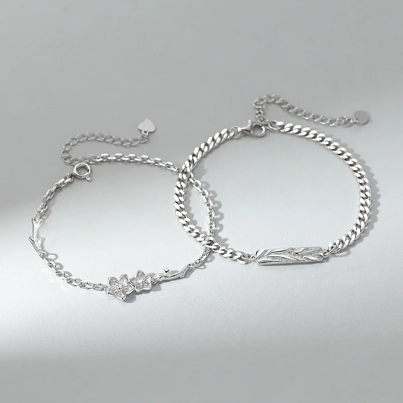 Forget Me Not Couple Bracelets Original Design Matching His Hers Promise Jewelry Gift for Boyfriend Anniversary Valentine