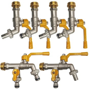 Wasserhahn-Adapter, 1/2 Zoll IBC-Wassertank-Anschluss, Ersatz, 2-Wege, 1-Wege-Gartenschlauch, Bewässerung, Metallhahn, Verbindung, passend für Kugelhahn