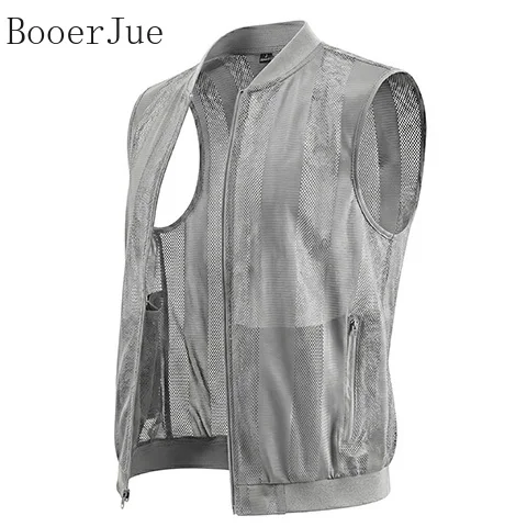 Size 5XL New Summer Men Mesh Hollow Waistcoat Breathable Outdoor Sports Coat High-Quality Design Leisure Vest Men's Biker Vests