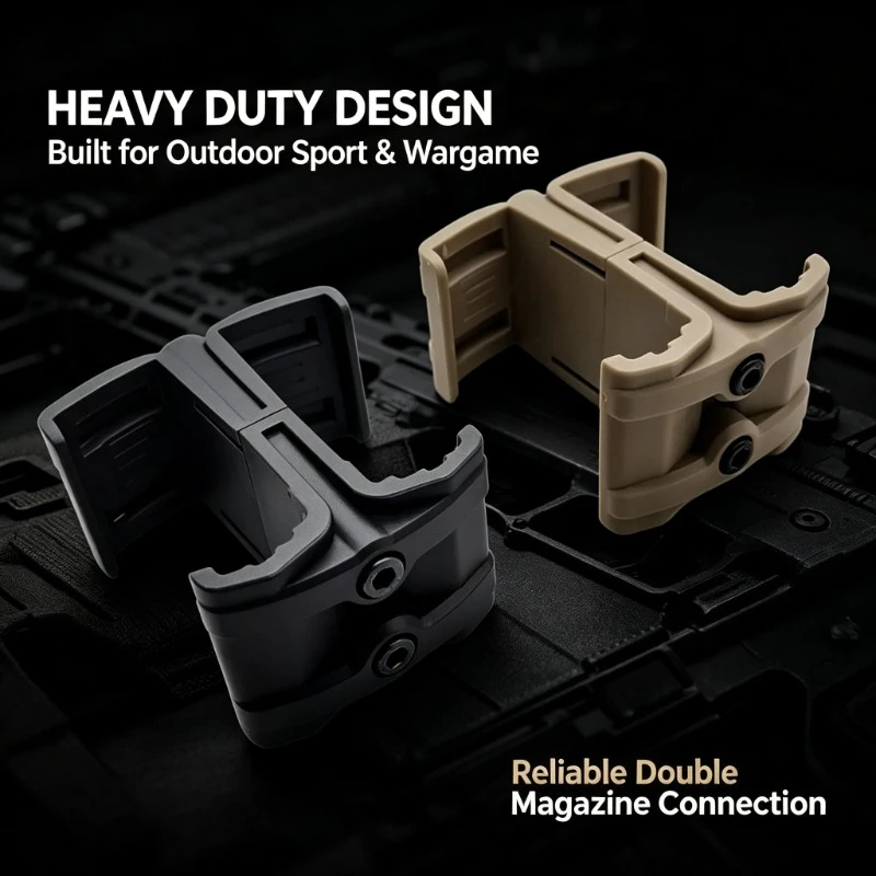 Universal Magazine Link Unit, Parallel Double‑Mag Coupler Clip for Outdoor Field Practice Demands