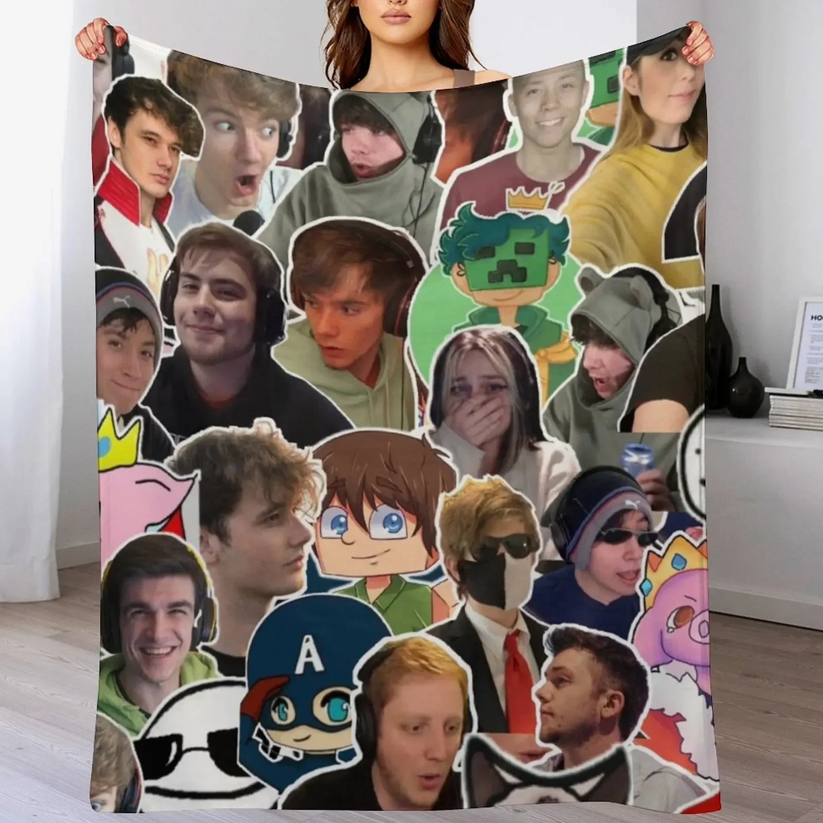 

Dream SMP, dream team, dream server, Throw Blanket Thins wednesday Beach for babies Blankets