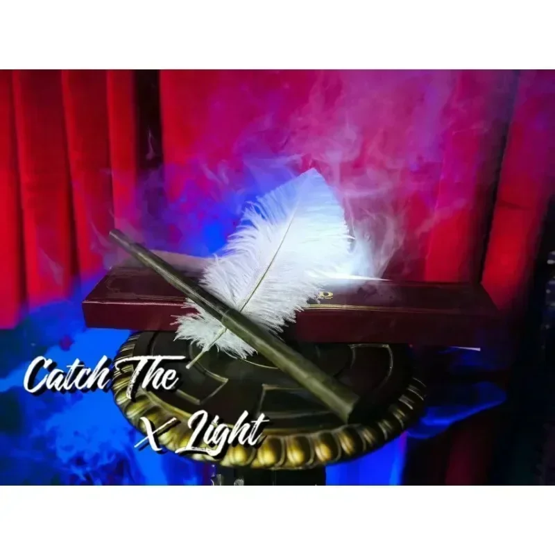 CATCH THE X LIGHT BY KINGSLEY XU Magic Tricks Floating Light To Wand Magie Gimmick Stage Mentalism Props Illusions Feather