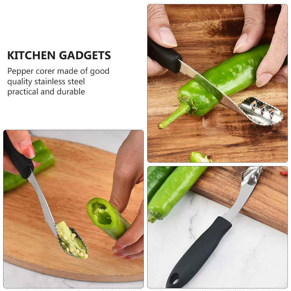 

4 Pcs Pepper Remover Kitchen Tool Chili Core Stainless Steel Gadgets
