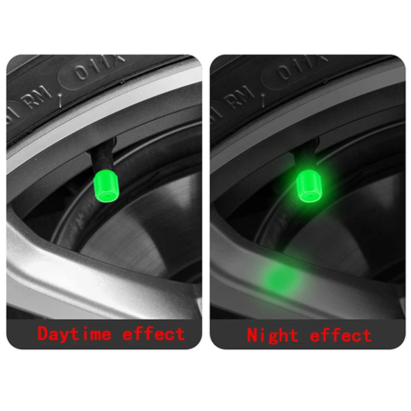 Tappi Luminosi per Valvole Pneumatici, 6 Colori, per Auto e Moto, Accessori Decorativi per Ruote, 4/8/20 Pezzi
