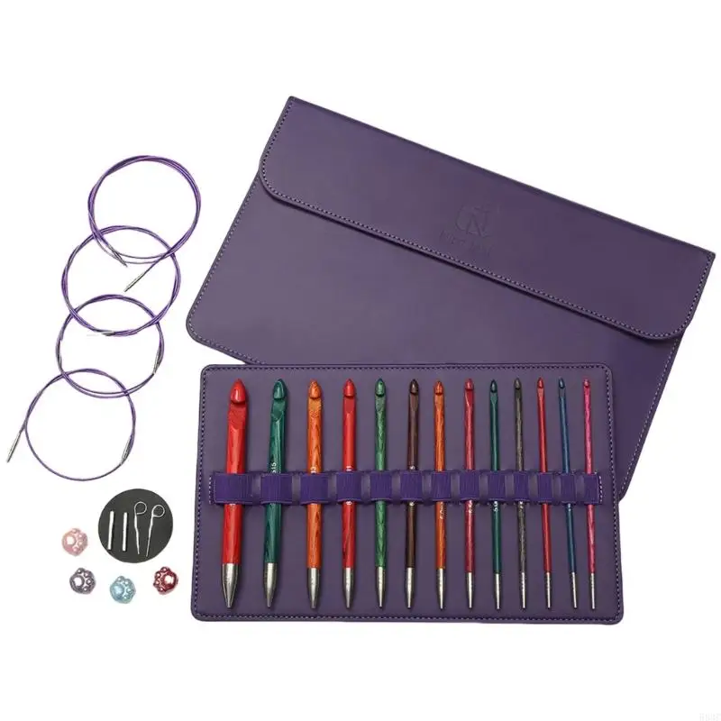 

583C Interchangeable Crochet Hook with Storage Bag 3.5-12.0mm Tunisian Crochet Hook