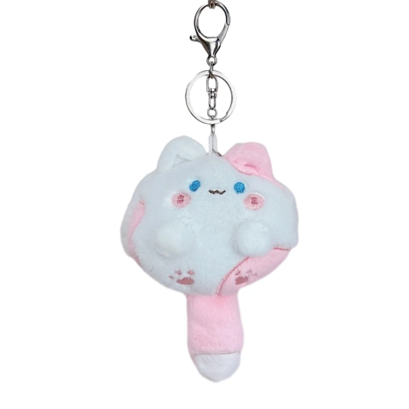 1 pz carino morbido farcito bambola portachiavi Kawaii peluche ciondolo Squeaking gatto portachiavi grasso corpo gatto ciondolo zaino Charms per le ragazze