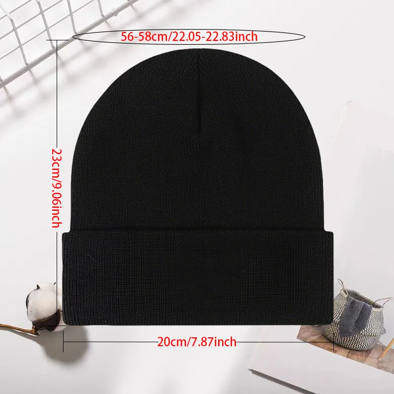 Chapeau tricoté chaud et polyvalent pour hommes et femmes, nouvelle mode d'extérieur, décontracté, urbain, incontournable, imprimé, pour Streetwear