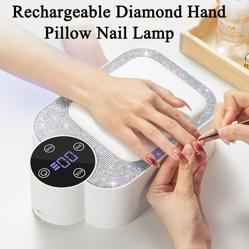 Lampada per unghie ricaricabile con cuscino per le mani Lampada da forno a LED ad asciugatura rapida Lampada UV Illuminazione per asciuga unghie UV