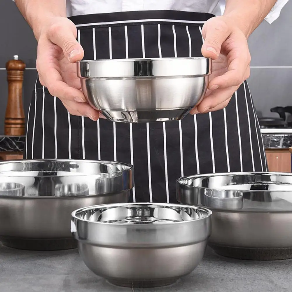 

Stainless Steel Bowls Double-Wall Insulated Bowl Large Capacity Deep Mixing Bowl for Soup Cereal Salad Noodles Rice Stainless Bo