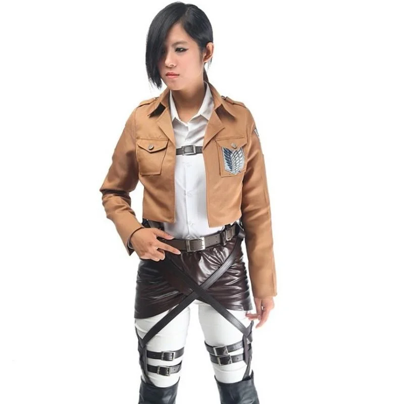 زي تنكري لشخصية هجوم العمالقة، طقم كامل لفتاة ثلاثية العيون، زي طويل لفيلق الاستطلاع، ملابس للرجال والنساء، زي مسرحي صيني تقليدي