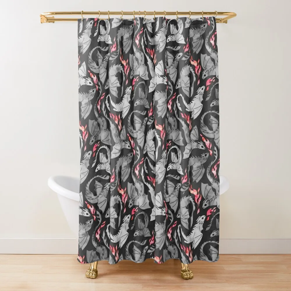 

Dragon fire dark grey and black Shower Curtain Modern Showers For Bathroom In The Bathroom Bathroom Showers Curtain