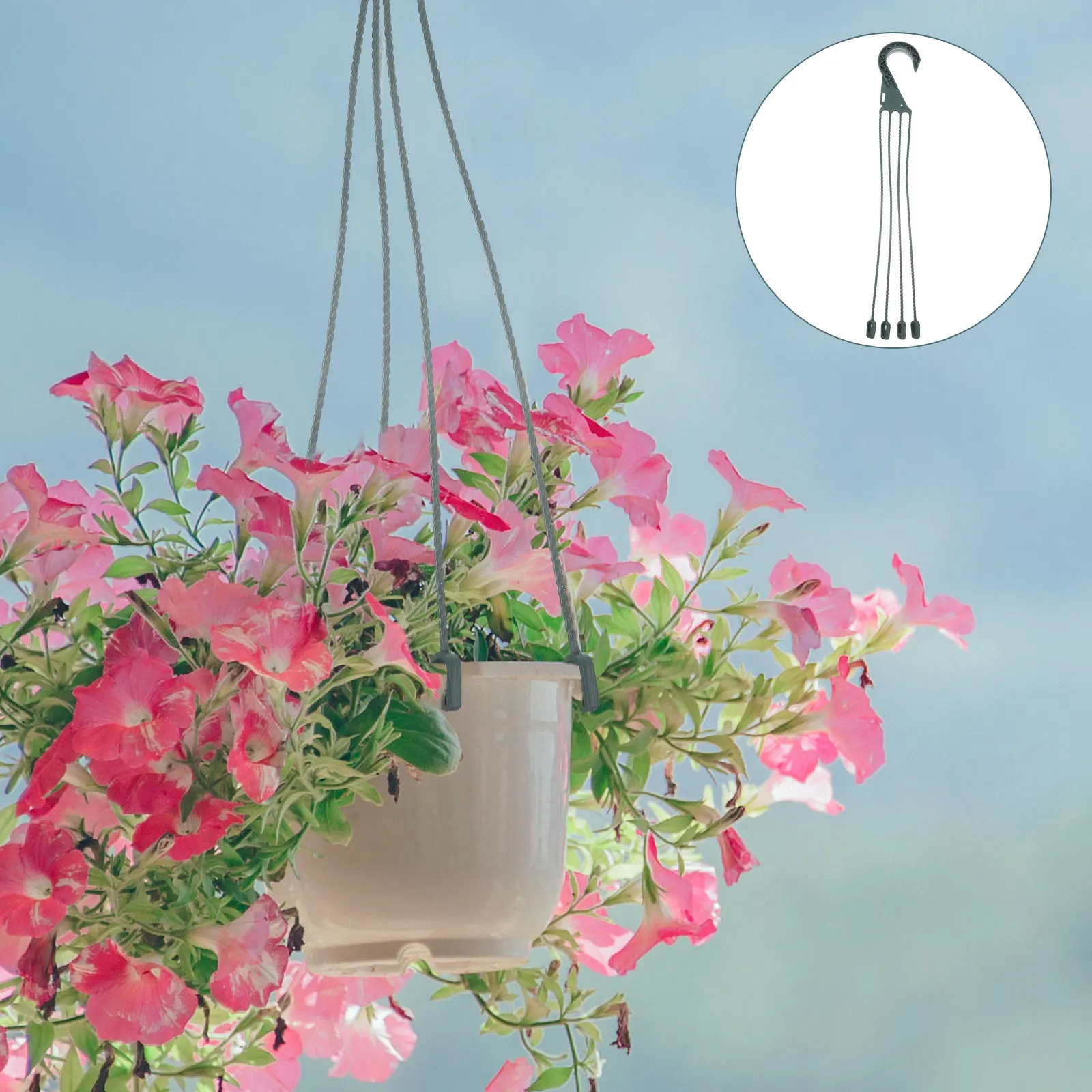 5pcs Plastic Plant  Hanging Basket Hooks Hanging Planter Holder multiuse Flower Pot Hangers Garden Basket Hanging Chains 4 Hooks