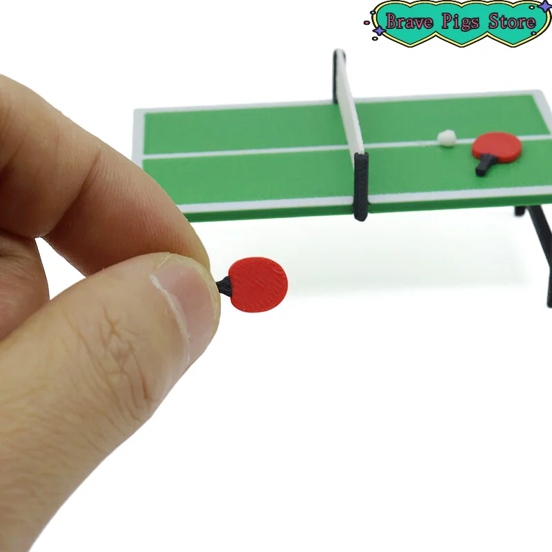 1:12 Miniature Table Tennis Racket Model Table Tennis Table Decor Accessories