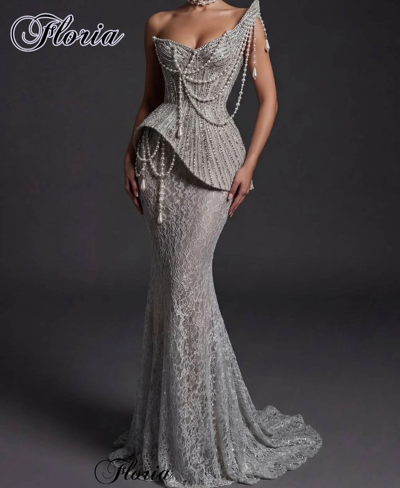 

Newest Silver Celebrity Dresses Mermaid Sweetheart Evening Party Dresses Elegant Coutures Gowns Vestidos De Noche Customized