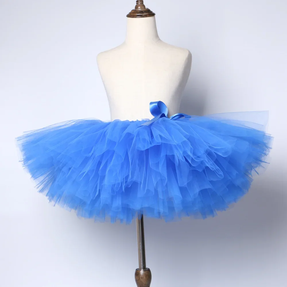 Girls Royal Blue Tutu Skirt Fluffy Kids Skirts for Girls Ballet Dance Tutus Toddler Baby Girl Mini Tulle Skirt Child Pettiskirt