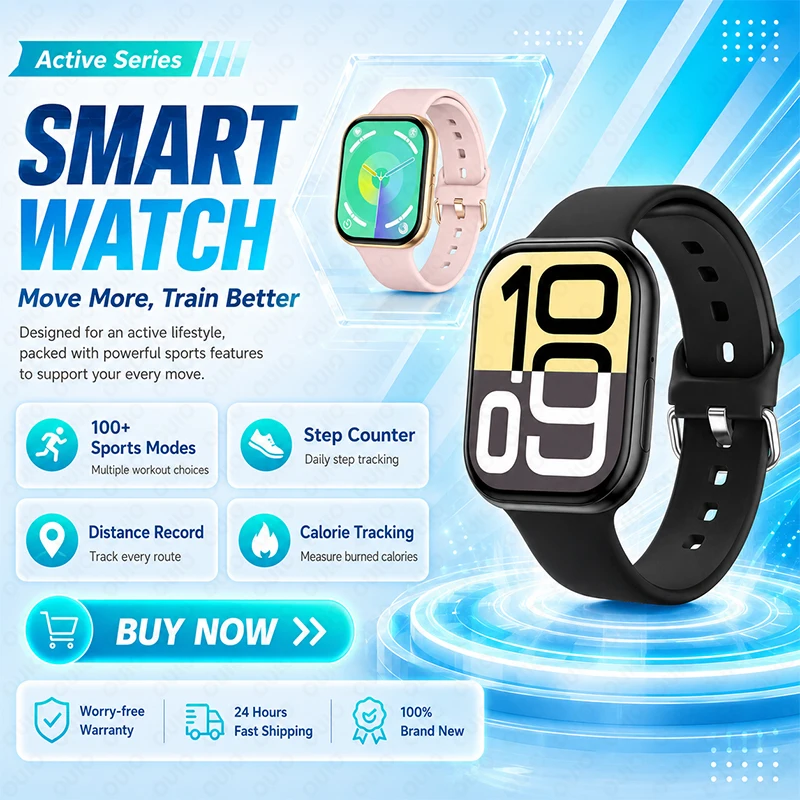 New Smart Watch 2.03-inch HD Display 9.3mm Ultra-thin Body Bluetooth Calling Health Monitoring Multiple Sports Modes Smart Watch