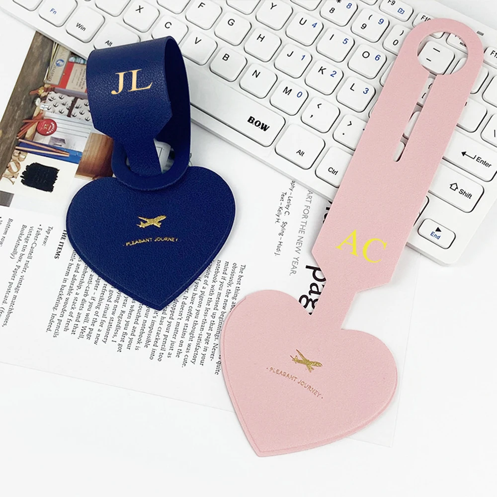 Etiqueta de equipaje de corazón con letras personalizadas para hombres y mujeres, etiqueta de equipaje con logotipo, regalo de boda DIY, accesorios