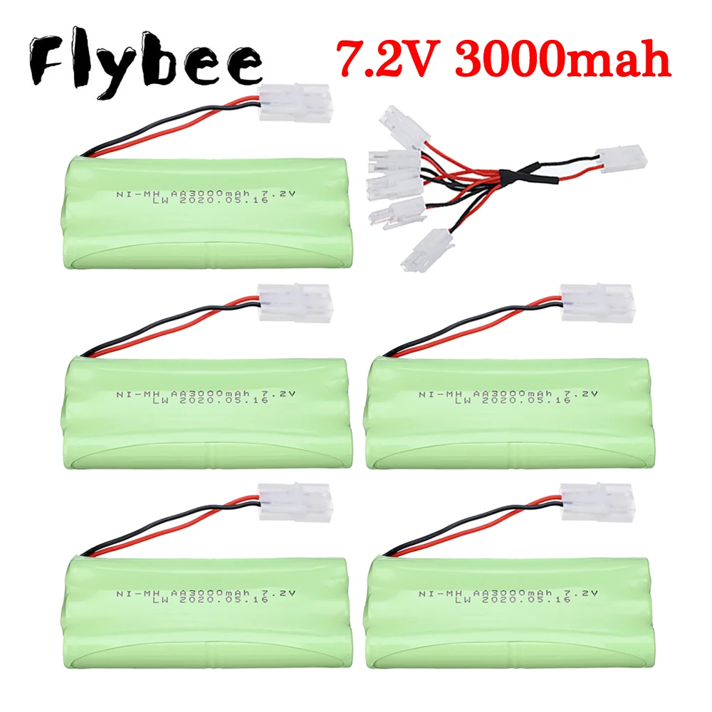 7.2V 3000mah rechargeable NI-MH AA battery for RC electric toys boat car truck Parts 7.2 V 2800 mah nimh battery Pack 1 to 5pcs