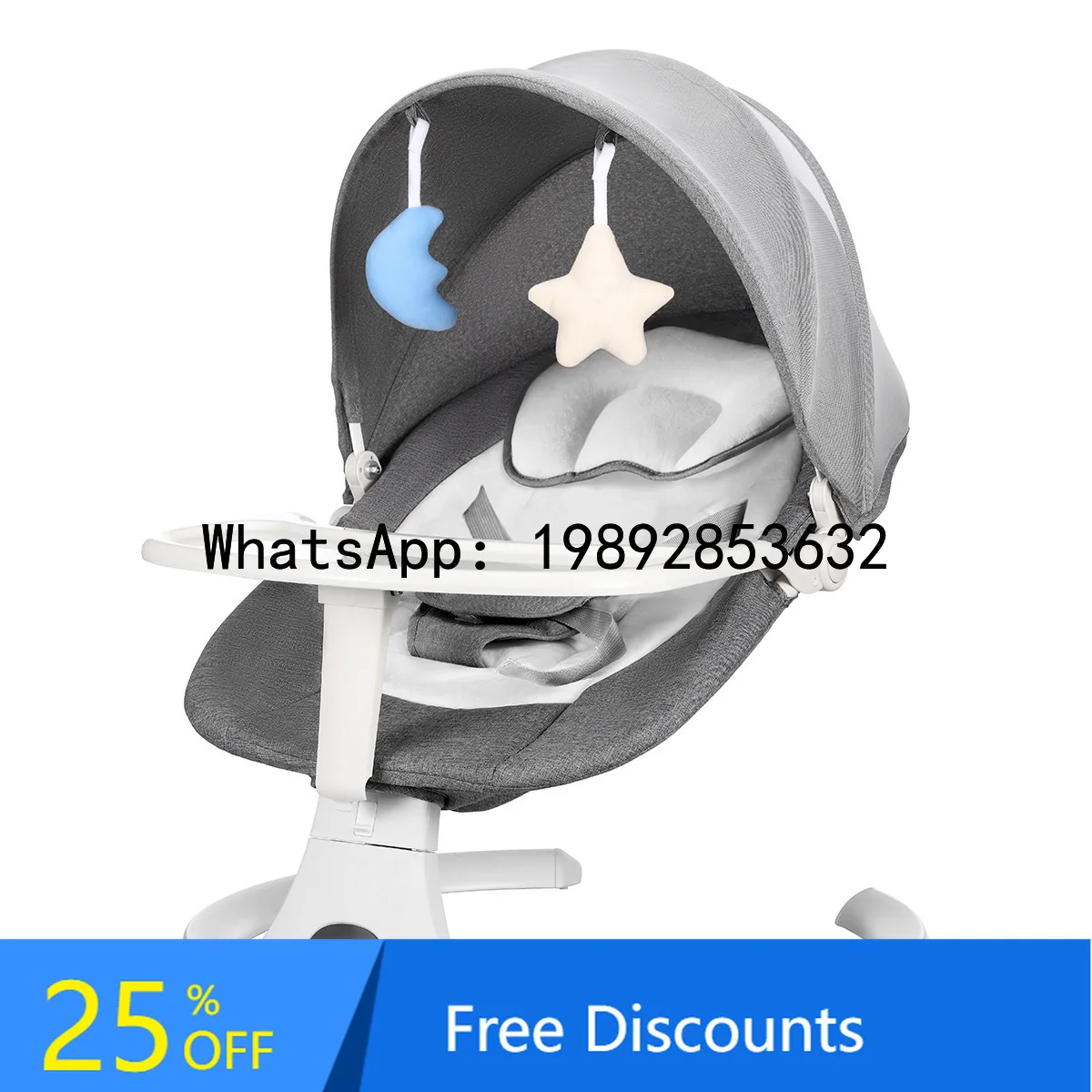 سرير هزاز كهربائي متعدد الوظائف لحديثي الولادة، مهد قطعة أثرية ذكي مهدئ للأطفال