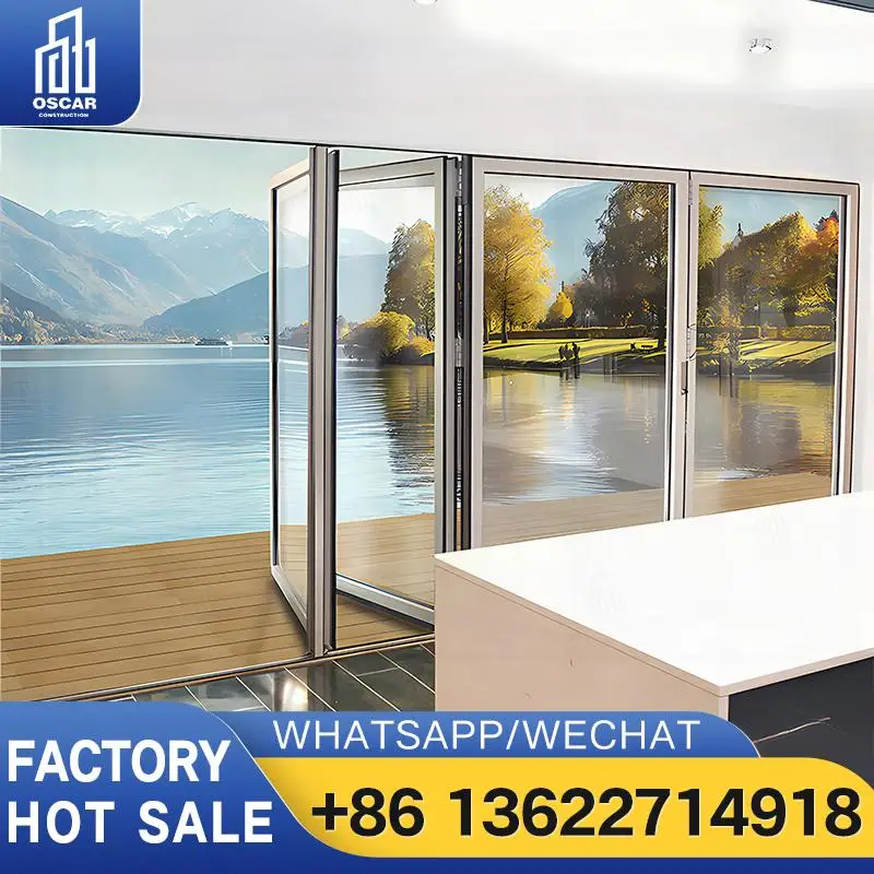 

Customizable Aluminum Accordion Door for European Commercial Spaces Factory Made Aluminum Folding Door