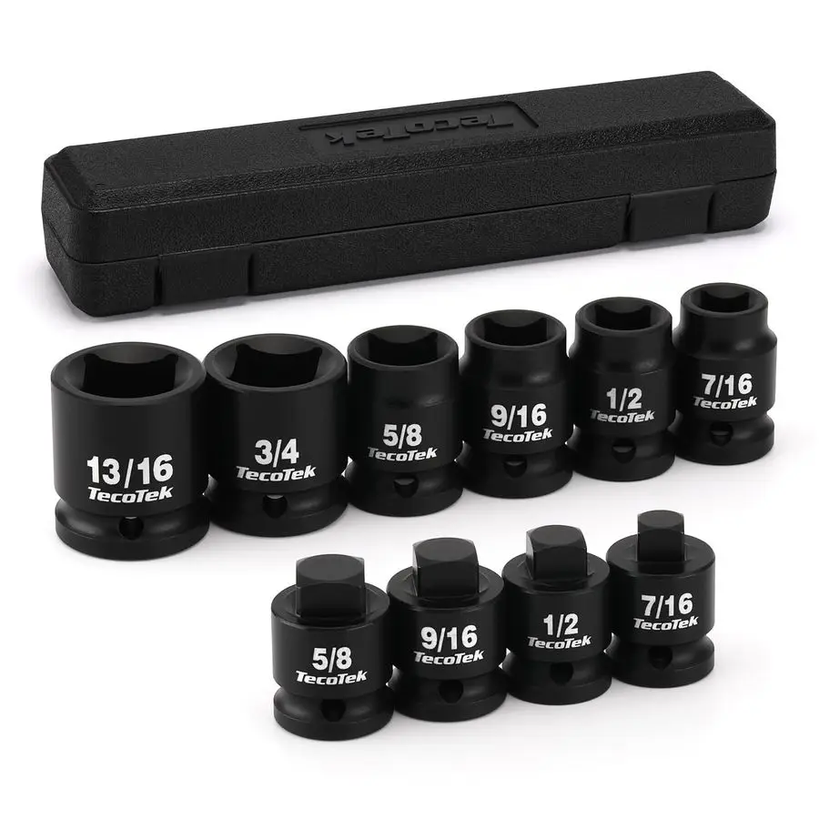 

2 Drive Pipe Plug Socket Set, Square Drive Socket, 10Piece, SAE, 4 Point Sockets, CRMO, Tapered Male Square 7 16 5 8, Chamfered