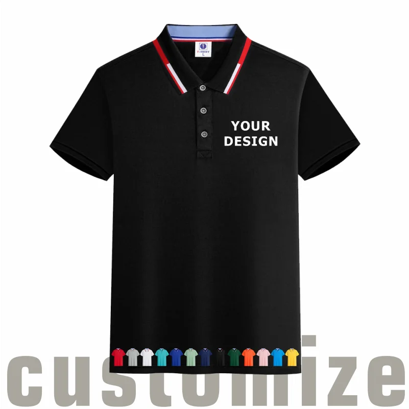 Summer Casual Short-sleeved Polo Shirt POLO Shirt Personal Company Customization Embroidery Printing