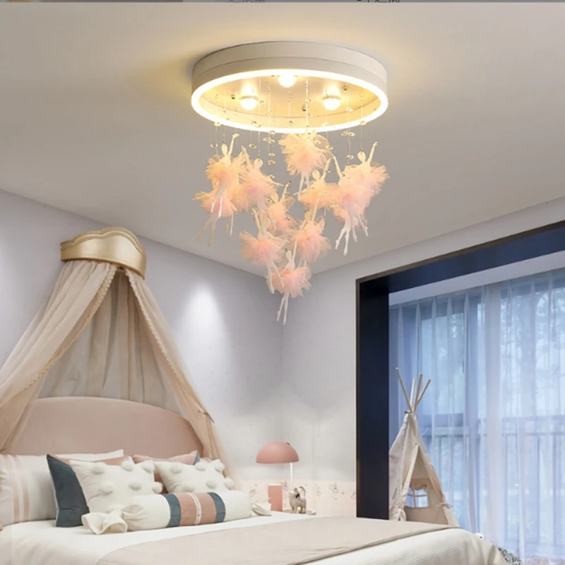 Modern Children's Room Bedroom Ceiling Lamp  Originality Princess Room Chandelier  Intelligence LED Indoors Decorative Lamps